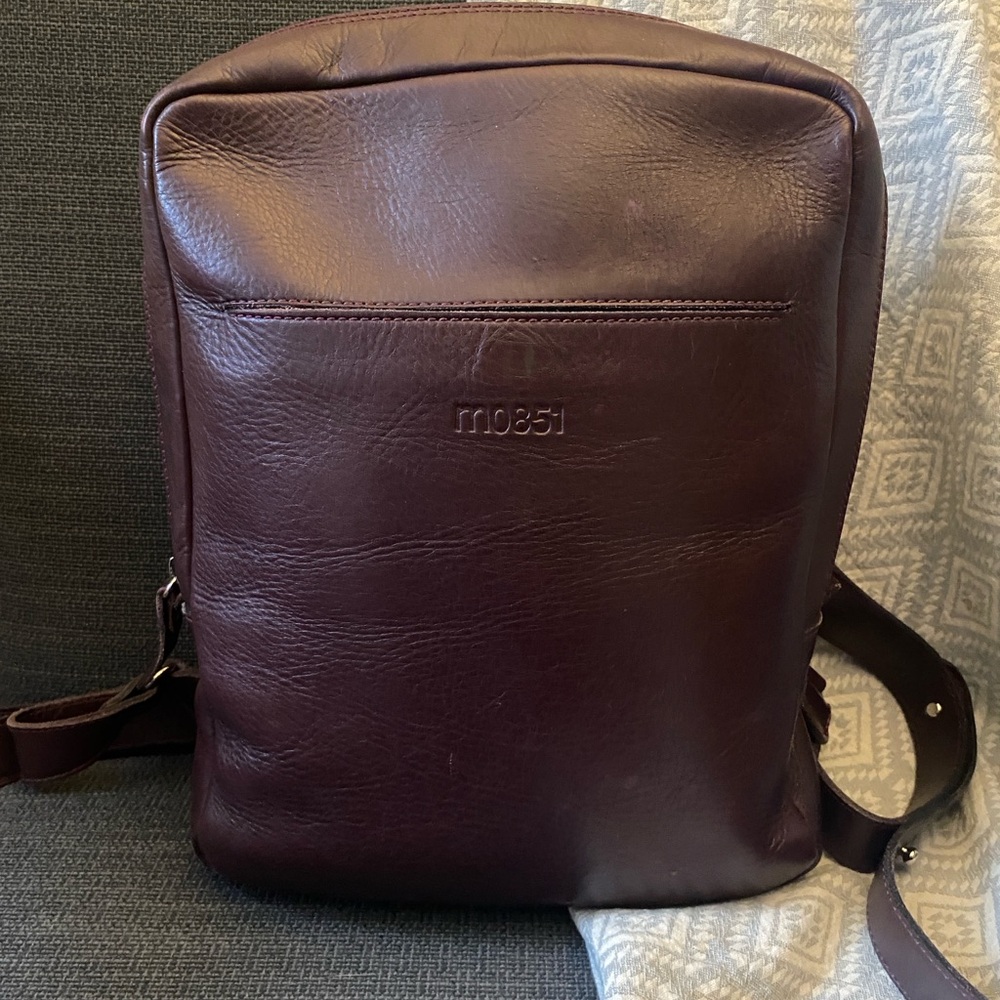 Mossi Leather Backpack - Deep Burgundy - Picture 6 of 11